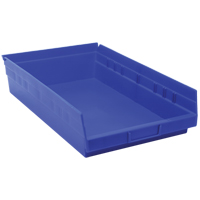 Shelf Bins, 11-1/8" W x 4" H x 17-7/8" D, Blue, 40 lbs. Capacity Ontario Safety Products