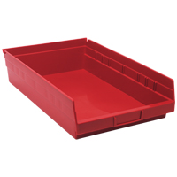 Shelf Bins, 11-1/8" W x 4" H x 17-7/8" D, Red, 40 lbs. Capacity Ontario Safety Products