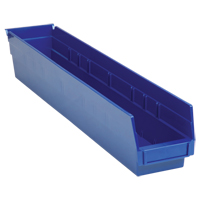 Shelf Bins, 4-1/8" W x 4" H x 23-5/8" D, Blue, 50 lbs. Capacity Ontario Safety Products