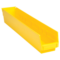 Shelf Bins, 4-1/8" W x 4" H x 23-5/8" D, Yellow, 50 lbs. Capacity Ontario Safety Products