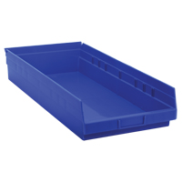 Bacs de rangement pour tablettes, 11-1/8" la x 4" H x 23-5/8" p, Bleu, Capacit&eacute; 50 lb Ontario Safety Products
