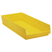 Bacs de rangement pour tablettes, 11-1/8" la x 4" H x 23-5/8" p, Jaune, Capacit&eacute; 50 lb Ontario Safety Products