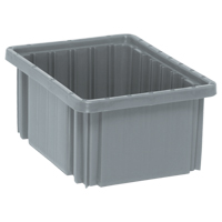 Divider Box<sup>®</sup> Containers, Plastic, 10.9" W x 8.3" D x 5" H, Grey CC642 | Ontario Safety Product