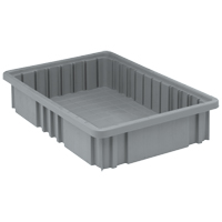 Divider Box<sup>®</sup> Containers, Plastic, 16.5" W x 10.9" D x 3.5" H, Grey CC643 | Ontario Safety Product