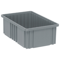 Divider Box<sup>®</sup> Containers, Plastic, 16.5" W x 10.9" D x 6" H, Grey CC644 | Ontario Safety Product