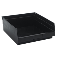 Economy Shelf Bin, 11-1/8" W x 4" H x 11-5/8" D, Black Ontario Safety Products