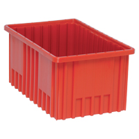 Divider Box<sup>®</sup> Containers, Plastic, 16.5" W x 10.9" D x 8" H, Red CC938 | Ontario Safety Product