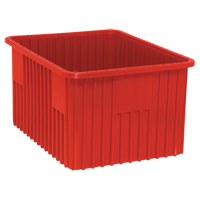 Divider Box<sup>®</sup> Containers, Plastic, 22.5" W x 17.5" D x 12" H, Red CC942 | Ontario Safety Product