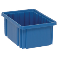Divider Box<sup>®</sup> Containers, Plastic, 10.9" W x 8.3" D x 5" H, Blue CC947 | Ontario Safety Product