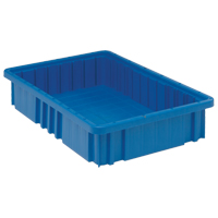 Divider Box<sup>®</sup> Containers, Plastic, 16.5" W x 10.9" D x 3.5" H, Blue CC948 | Ontario Safety Product