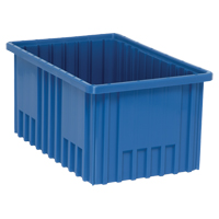 Divider Box<sup>®</sup> Containers, Plastic, 16.5" W x 10.9" D x 8" H, Blue CC950 | Ontario Safety Product