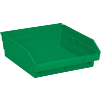 Shelf Bins, 11-1/8" W x 4" H x 11-5/8" D, Green, 30 lbs. Capacity Ontario Safety Products