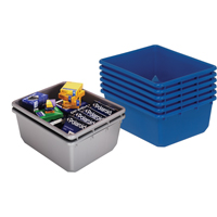 Cross Stack Bins, 11" W x 17.25" D x 12" H, Blue CD583 | Ontario Safety Product