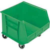 Mobile Bin, 14" H x 16-1/2" W x 18" D, 75 lbs. Capacity, Green CD672 | Ontario Safety Product