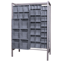 Free-Standing Tip-Out Bins Slider System, 51-1/4" W x 26" D x 77" H, 101 Drawers Ontario Safety Products