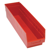 Bacs en plastique pour &eacute;tag&egrave;res Store More, 6-5/8" la x 6" H x 23-5/8" p, Rouge, Capacit&eacute; 90 lb Ontario Safety Products
