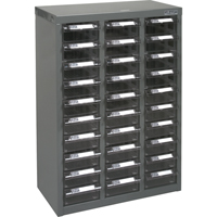 KPC-700 Parts Cabinet, Galvanized Steel, 30 Drawers, 17-1/2" x 8-7/10" x 25-3/10", Grey Ontario Safety Products