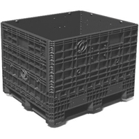 Medium-Duty Collapsible Bulkpak Containers, 48" L x 40" W x 34" H, Black CF487 | Ontario Safety Product