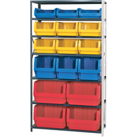 Shelving Unit with Stacking Bins, Steel, Magnum Bin, 650 lbs. Capacity, 42" W x 76" H x CF788 | Ontario Safety Product