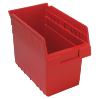 Store-Max Shelf Bins, 6-5/8" W x 8" H x 11-5/8" D, Red, 44 lbs. Capacity Ontario Safety Products