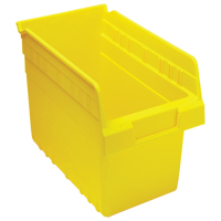 Store-Max Shelf Bins, 6-5/8" W x 8" H x 11-5/8" D, Yellow, 44 lbs. Capacity Ontario Safety Products