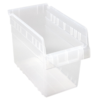 Store-Max Shelf Bins, 6-5/8" W x 8" H x 11-5/8" D, Clear, 44 lbs. Capacity Ontario Safety Products