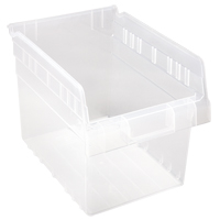 Store-Max Shelf Bins, 8-3/8" W x 8" H x 11-5/8" D, Clear, 44 lbs. Capacity Ontario Safety Products