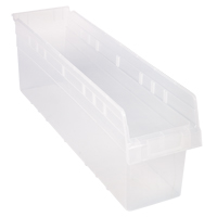 Store-Max Shelf Bins, 6-5/8" W x 8" H x 23-5/8" D, Clear, 68 lbs. Capacity CF903 | Ontario Safety Product