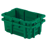 Food Handling Plastic Stack-N-Nest Container, 16" x 23.9" x 8.8", Green CF931 | Ontario Safety Product