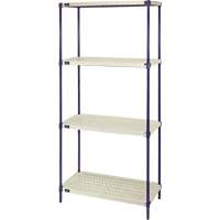 Wire Shelving Unit with Plastic Shelves, Wire Frame with Plastic Shelves, Boltless, 600 lbs. Capacity, 30" W x 72" H x 18" D CG077 | Ontario Safety Product