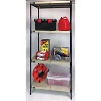Wire Shelving Unit with Plastic Shelves, Wire Frame with Plastic Shelves, Boltless, 600 lbs. Capacity, 48" W x 72" H x 18" D CG079 | Ontario Safety Product