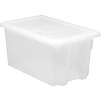 Heavy-Duty Stack & Nest Tote, 15" x 19.5" x 29.5", Clear CG093 | Ontario Safety Product