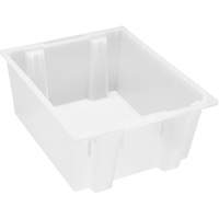 Heavy-Duty Stack & Nest Tote, 10" x 19.5" x 23.5", Clear CG090 | Ontario Safety Product