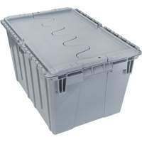 Flip Top Plastic Distribution Container, 21.65" x 15.5" x 12.5", Grey Ontario Safety Products