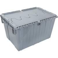 Flip Top Plastic Distribution Container, 21.65" x 15.5" x 12.5", Grey CG125 | Ontario Safety Product