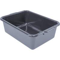All-Purpose Flat-Bottom Storage Tub, 7" H x 15" D x 21" L, Plastic, Grey CG214 | Ontario Safety Product