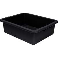 All-Purpose Ribbed-Bottom Storage Tub, 7" H x 17" D x 22" L, Plastic, Black Ontario Safety Products