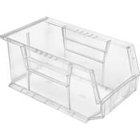 Crystal Clear Ultra Bins, 8-1/4" W x 7" H x 14-3/4" D, Clear Ontario Safety Products