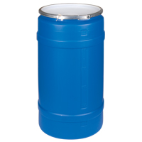 Polyethylene Drums, 30 US gal. (25 imp. Gal.), Open Top, Blue DC535 | Ontario Safety Product