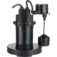 Thermoplastic Submersible Sump Pump, 2560 GPH, 115 V, 4.6 A, 1/3 HP DC842 | Ontario Safety Product