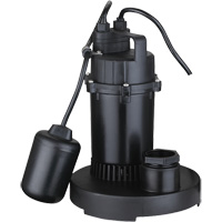 Thermoplastic Submersible Sump Pump, 2560 GPH, 115 V, 4.6 A, 1/3 HP DC843 | Ontario Safety Product