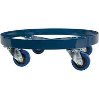 Drum Dolly, Steel, 1400 lbs. Capacity, 24" Diameter, Blue Elastic Casters Ontario Safety Products