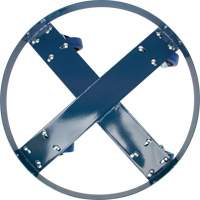 Drum Dolly, Steel, 1400 lbs. Capacity, 24" Diameter, Blue Elastic Casters Ontario Safety Products