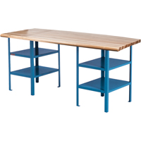 Extra Heavy-Duty Pedestal Workbench, 2500 lbs. Cap., 120" W x 30" D, 34" H Ontario Safety Products