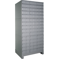 Industrial Drawer Cabinets With Base, 90 Drawers, 34-1/8" W x 12-1/4" D x 69-1/8" H, Grey FI358 | Ontario Safety Product