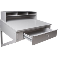 Wall-Mounted Shop Desk, 34-1/2" W x 28" D x 31" H, Grey Ontario Safety Products