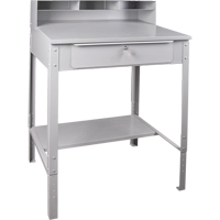 Open Floor Style Shop Desk, 34-1/2" W x 30" D x 53" H, Grey FI519 | Ontario Safety Product