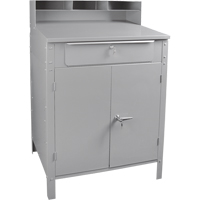 Cabinet Style Shop Desk, 34-1/2" W x 30" D x 53" H, Grey FI520 | Ontario Safety Product