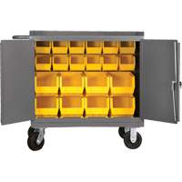 Mobile Bench Cabinet with Bins, Steel Surface FI856 | Ontario Safety Product