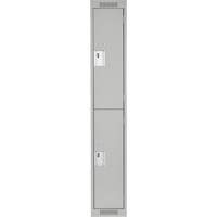 Casiers Clean Line, 2 niveaux, 12" x 18" x 72", Acier, Gris, Rivet (assembl&eacute;) Ontario Safety Products